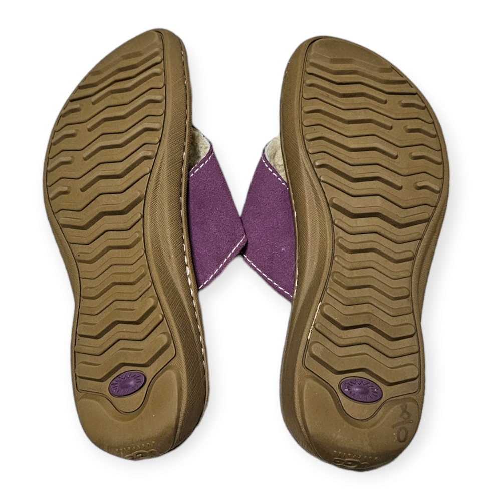 Ugg Leather Purple Thong Sherpa Lined Comfort Sandal - Picture 8 of 11